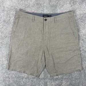 Club Monaco Shorts Mens 33 Gray Maddox Fit Chino 9" Inseam Linen Blend